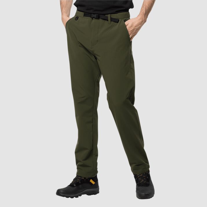 Pantalones Softshell Jack Wolfskin Winter Hombre Verdes Mexico-6183941